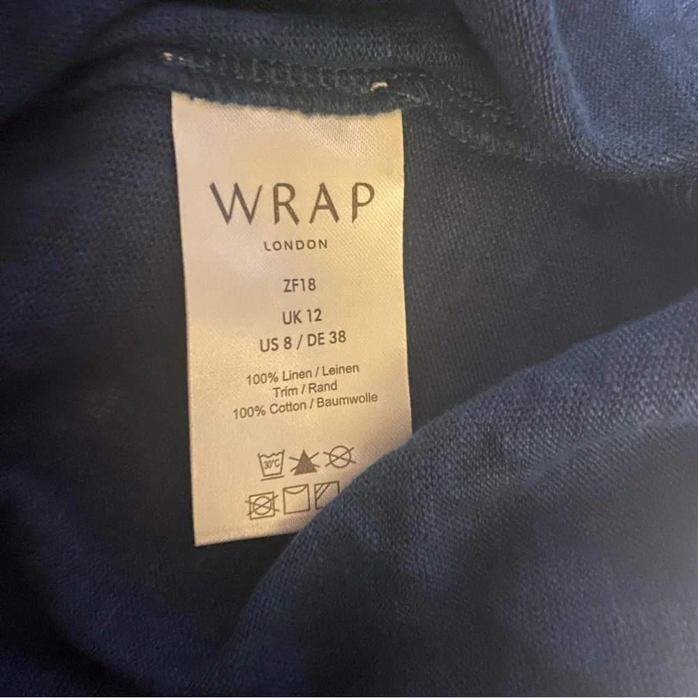 WRAP London Tank Top Cami 100% Linen Size 8 Medium Coastal Blue Elevated Basics - Picture 4 of 8